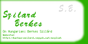 szilard berkes business card